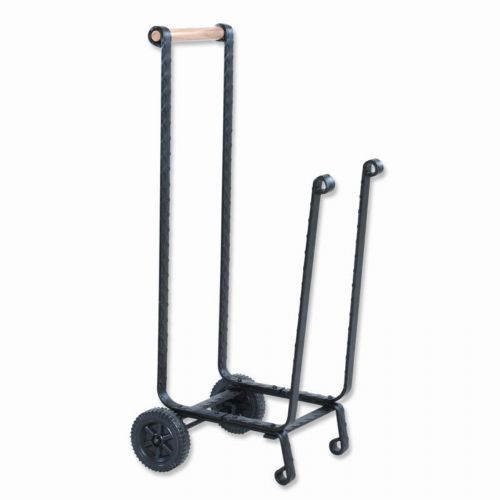Wrought Iron Large Black Log Rack with Wheels BR-W1151